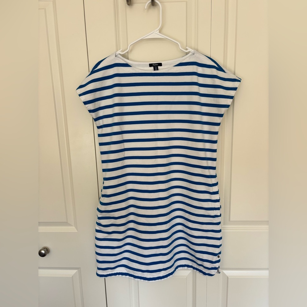 Women’s Hatley Capri Dolman Sleeves Dress In Classic Stripes blue/white large